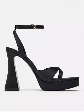 Zara Chunky Platform Ankle-Strap High Heel Sandals - Women